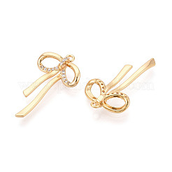 Латунные микропаве прозрачные подвески с фианитом&nbsp;KK-T078-08G-01