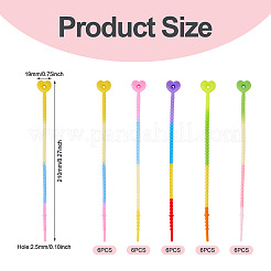 30 шт. 5-х цветные силиконовые кабельные стяжки в форме сердца&nbsp;SIL-TA0003-05