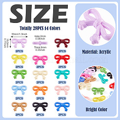 28шт 14 цвета непрозрачные акриловые бусины&nbsp;MACR-TA0002-30