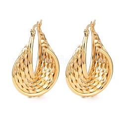 Серьги-гвоздики с закрученным кольцом из нержавеющей стали 304&nbsp;EJEW-P324-10G