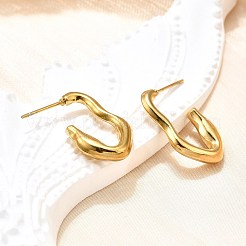 Серьги-гвоздики из нержавеющей стали 304 с ионным покрытием (IP)&nbsp;EJEW-P197-03G