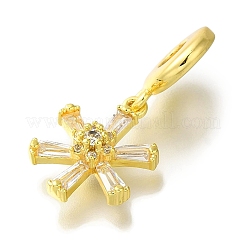 Стеллажное покрытие латунь микро паве прозрачный кубический цирконий европейские подвески-подвески&nbsp;KK-H485-13G