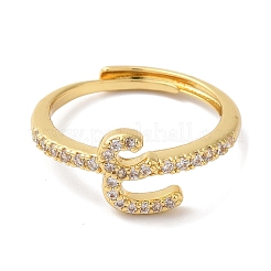 Стойка с покрытием из латуни с кубическим цирконием и арабскими буквами&nbsp;RJEW-S407-10G-16