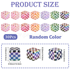 30шт УФ-покрытие непрозрачные акриловые бусины&nbsp;OACR-SP0001-92