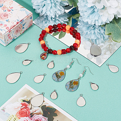 60 шт. 3 стиля подвески из нержавеющей стали 304 с кабошонами&nbsp;STAS-SC0006-17