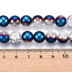 Гальванизированные нити стеклянных бусин с эффектом кракле&nbsp;EGLA-N014-10mm-05