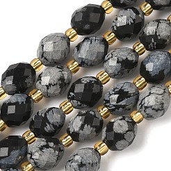 Природные снежинка обсидиан бисер нитей&nbsp;G-F809-A46-01