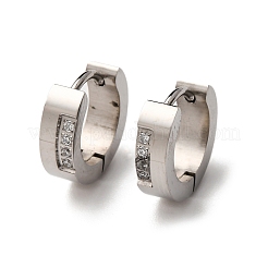 Серьги-кольца из нержавеющей стали 304 с кубическим цирконием&nbsp;EJEW-D331-11P
