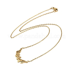 201 нержавеющая сталь номер 444 с крыльями бабочки подвеска ожерелье&nbsp;LS-NJEW-P332-01B-G