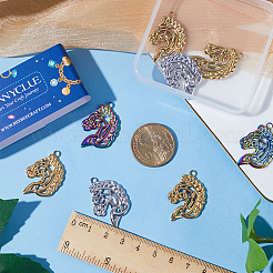 12 шт. подвески из нержавеющей стали 201 двух цветов&nbsp;FIND-SC0005-87