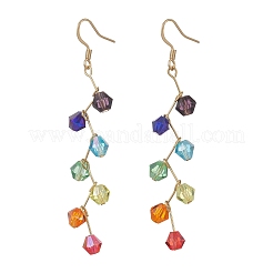 Серьги-подвески с биконусами из нержавеющей стали 304&nbsp;EJEW-JE06717