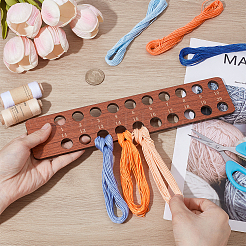 Прямоугольный деревянный держатель нити&nbsp;DIY-WH0671-118