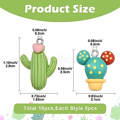 10 шт. подвески в виде растений из непрозрачной смолы 2 стилей&nbsp;RESI-YW0005-66