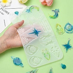 Силиконовые Молды для подвесок-подвесок смешанной Молды «сделай сам»&nbsp;DIY-YW0009-44