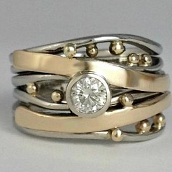 Кольца для женщин из сплава с кристаллами и стразами&nbsp;FS-WG90DB9-01