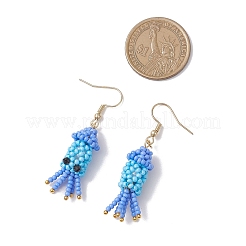 Серьги-подвески из стеклянных бусин ручной работы&nbsp;EJEW-MZ00562