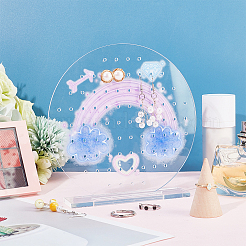 Круглые прозрачные акриловые подставки для сережек&nbsp;EDIS-WH0035-12A