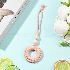 4 шт. круглых хлопковых подвесных украшений&nbsp;HJEW-JM04035