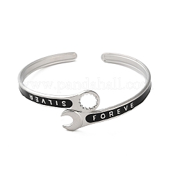 Браслеты-манжеты из нержавеющей стали 304 с эмалью в форме гаечного ключа для женщин&nbsp;LS-BJEW-M316-06P