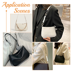 2 шт. 2 комплекта ремней для сумок из искусственной кожи и круглого АБС-пластика с имитацией жемчуга&nbsp;FIND-WR0009-23A