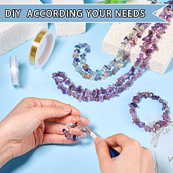 Нити бусин из натурального флюорита и натурального аметиста&nbsp;G-TA0002-43