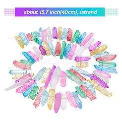 1 нить гальванизированных бусин из натурального кварцевого кристалла&nbsp;G-OC0002-48