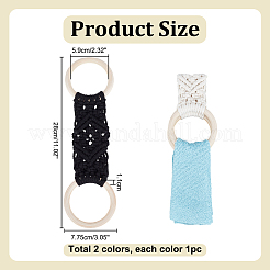 2 шт. 2-х цветный держатель для полотенец из хлопчатобумажной нити в стиле бохо-макраме&nbsp;FIND-PH0027-84