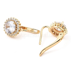 Серьги-кольца из латуни с цирконием EJEW-D078-42G