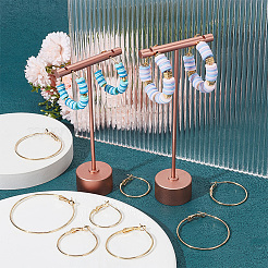 30 шт. 6-х стилевые латунные серьги-кольца FIND-BBC0003-23G