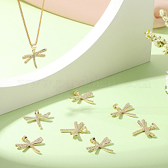 8 шт. латунные подвески с микропаве из прозрачного кубического циркония&nbsp;KK-BBC0021-82