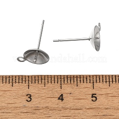 Фурнитура для сережек-гвоздиков из нержавеющей стали 304 с защитой от потускнения&nbsp;STAS-P370-02F-P