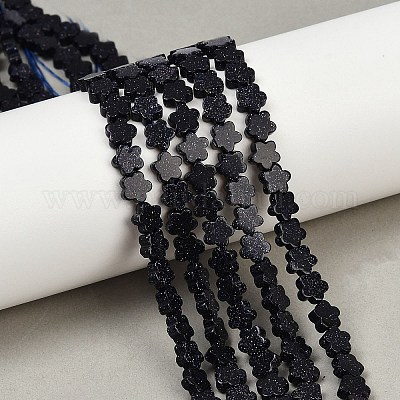 Синтетический синий авантюрин бисер нитей&nbsp;G-B138-C14-01-1