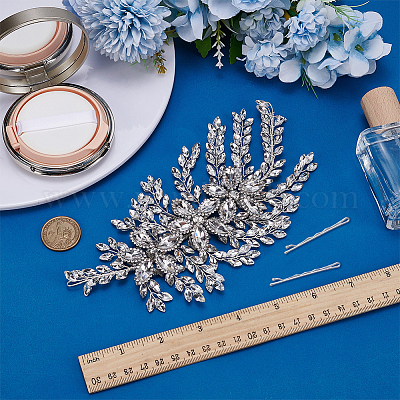 1 набор шпилек для волос из цинкового сплава со стразами&nbsp;AJEW-FG0005-22-1