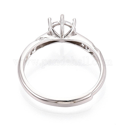 Позолоченное родием 925 стерлинговое серебро с микропаве из кубических цирконий помолвочное кольцо-солитер&nbsp;STER-N016-72P-1