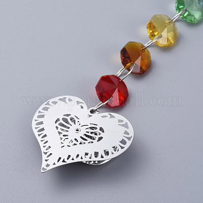 Люстра suncatchers призмы octogon стеклянный подвесной кулон&nbsp;AJEW-G025-C06-1