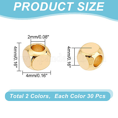 60 шт. 2-х цветные разделительные бусины из нержавеющей стали 304 STAS-UN0053-74-1