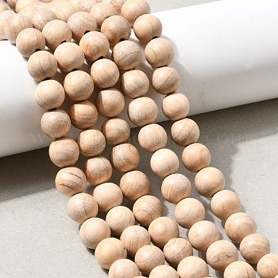 Натуральное дерево бисер нитей&nbsp;WOOD-B011-01A-4mm-1