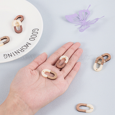 Подвески из смолы и дерева&nbsp;RESI-OL0001-04B-1