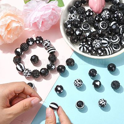 100 шт. Непрозрачные акриловые бусины&nbsp;OACR-CJ0002-50-1