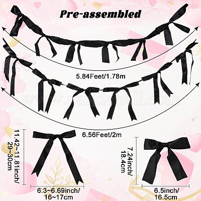 2 стиль баннеры с бантом из ткани&nbsp;AJEW-SP0002-70E-1