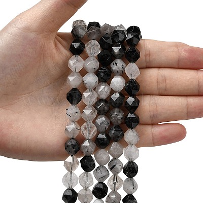 Натуральный турмалированный кварц / черный рутиловый кварц&nbsp;G-Z119-A15-03-1