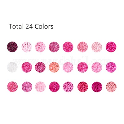 288 г 24-х цветных стеклянных бусин&nbsp;SEED-JQ0005-01G-2mm-1