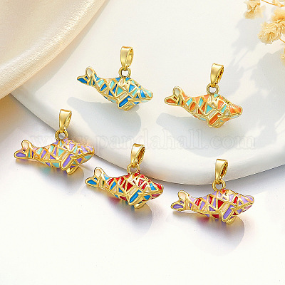 Латунь эмаль подвески&nbsp;KK-K305-01G-1