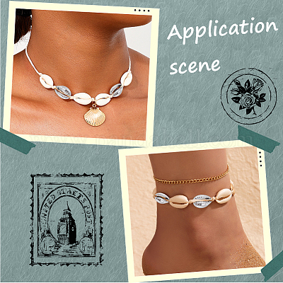 100 шт. гальванизированные натуральные бусины из ракушек каури BSHE-LT0001-05B-1