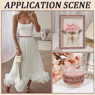 5 ярд самоклеящейся смоляной ленты со стразами&nbsp;DIY-SP0002-49F-1