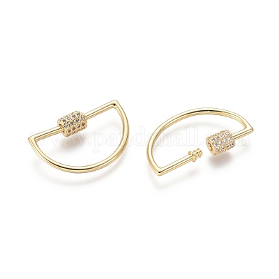 Латунь микропаве кубический цирконий винт карабин подвески с замком ZIRC-I031-14G-1