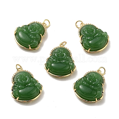 Природных окрашенных нефрита подвески KK-C242-06G-03-1