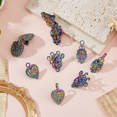 5 шт. 5 стиля литой крючковой кнопки AJEW-FH0005-87-1