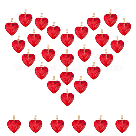 Прозрачный лак окрашенные стеклянные подвески GLAA-HY0001-06-1