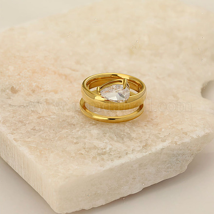 Кольца из нержавеющей стали 304 с паве из кубических цирконий FS-WGB14C4-05-1